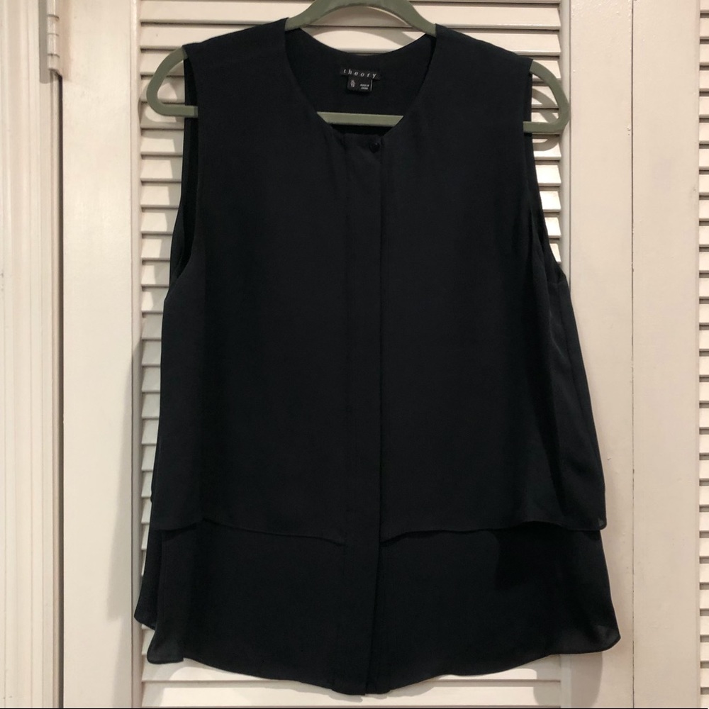 Theory Deep Green Sleeveless Shell